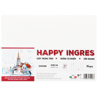HAPPY - Giấy vẽ chì, ký hoạ, phác hoạ, giấy vẽ sketch Happy Ingres 110gsm / 220gsm🐻🌸 bút chì, bút kim, sáp, phấn, than