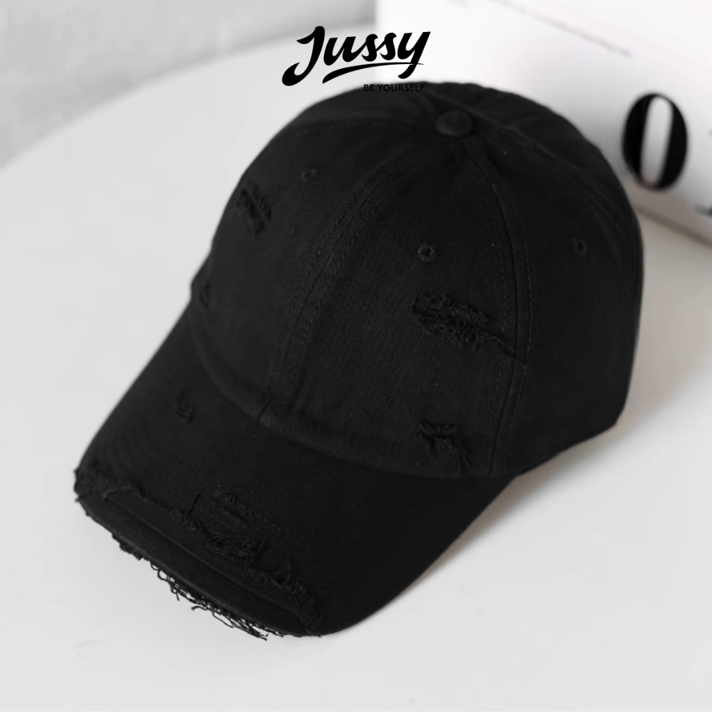Mũ Lưỡi Trai Rách Trơn Basic Jussy Official Vải Kaki Cotton Thoáng Mát ...