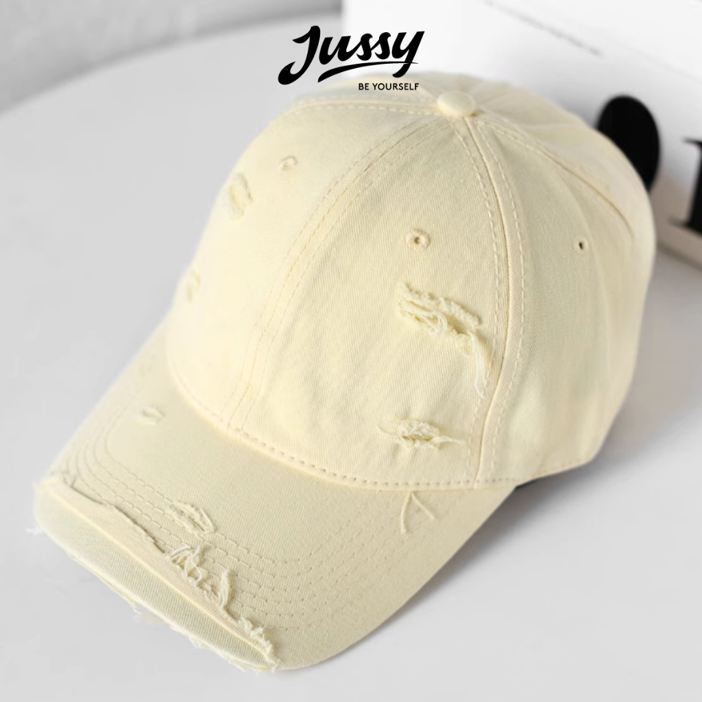 Mũ Lưỡi Trai Rách Trơn Basic Jussy Official Vải Kaki Cotton Thoáng Mát ...