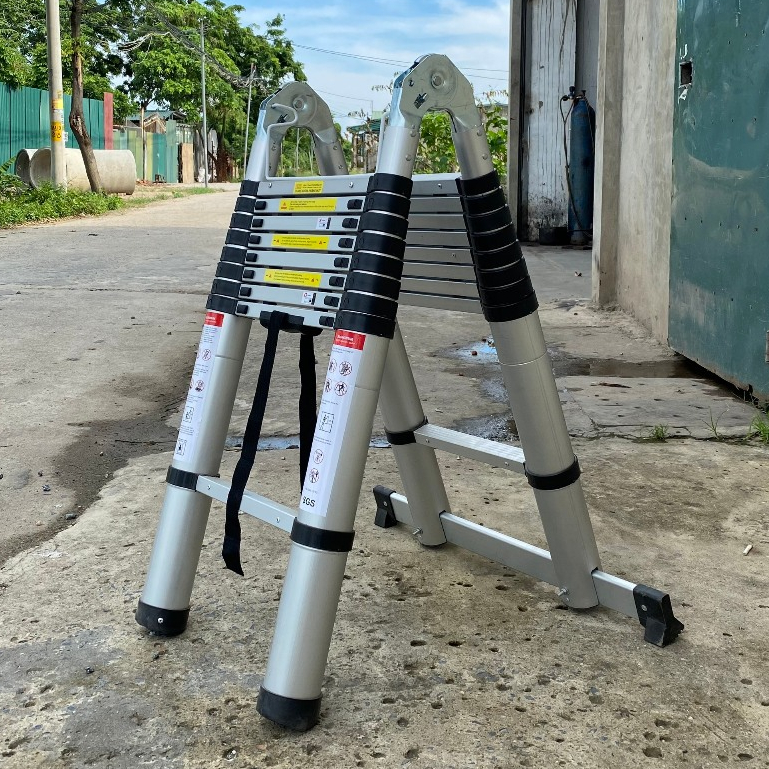 Thang nhôm rút đôi chữ A 3m8 - 4m4 - 5m - 5m6, Chất liệu nhôm hợp kim ...