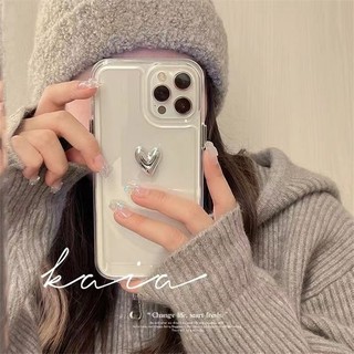 Ốp lưng iphone trong suốt siêu dày trái tim màu bạc dành cho ip 6/7/8/plus/x/xr/xs/11/12/13/14/15/16/pro max - xx2108