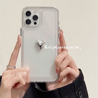 Ốp lưng iphone trong suốt siêu dày trái tim màu bạc dành cho ip 6/7/8/plus/x/xr/xs/11/12/13/14/15/16/pro max - xx2108