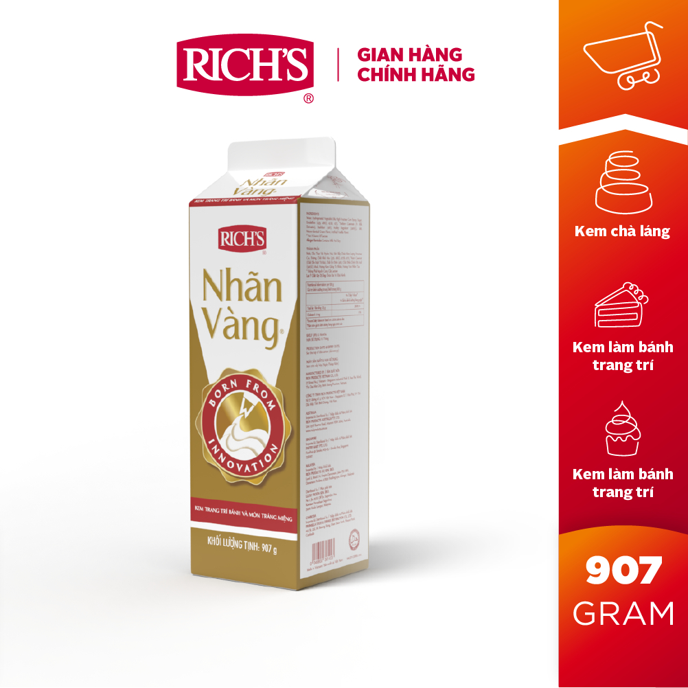 Kem Rich's Nhãn Vàng/Thanh Nhẹ/Socola Hộp 907g - Hỏa tốc Đà Nẵng - GOLD ...