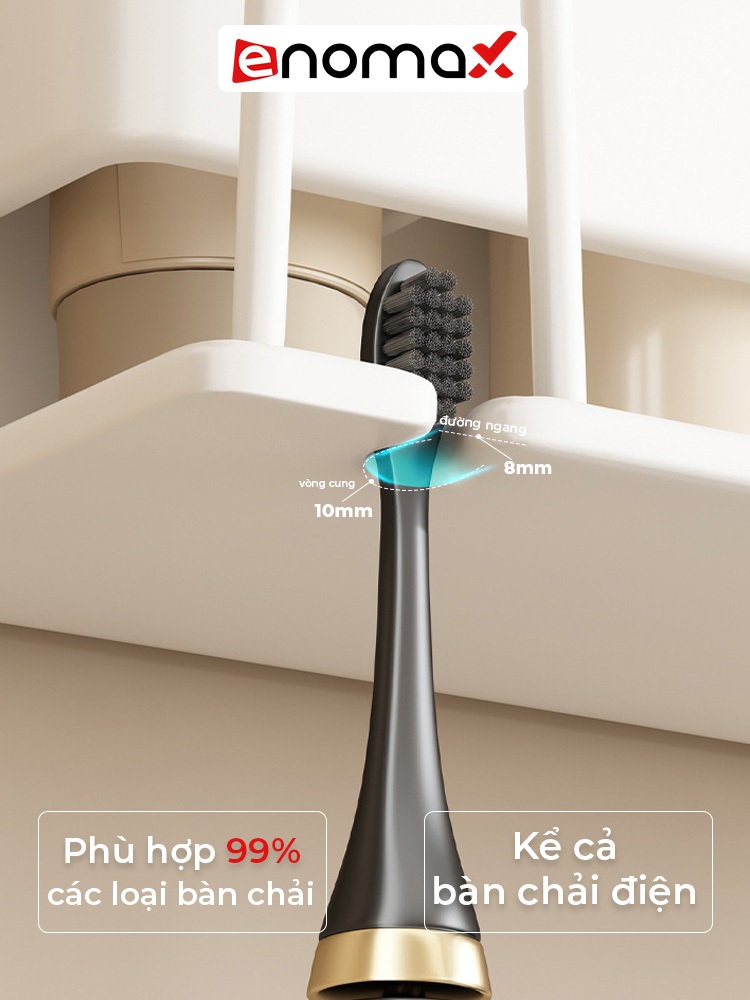 Ảnh Giá đựng bàn chải đánh răng Enomax đa năng dán tường, chất liệu nhôm hàng không cao cấp, bảo hành 10 năm (Eno - 0103) 3