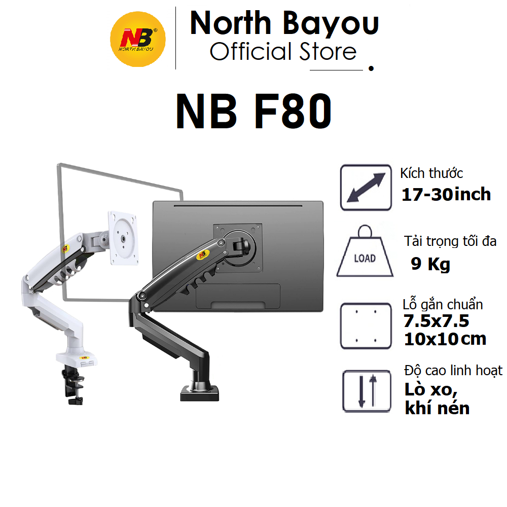 Ảnh Giá treo đỡ màn hình North Bayou NB-F80 / NB-P80(new) Từ 17-30inch - Hàng chính hãng 1