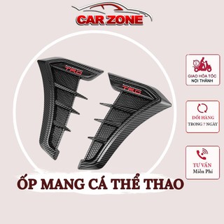 Bộ 2 Miếng Ốp Mang Cá Thể Thao Đen Bóng Trang Trí Lỗ Thông Gió Xe Hơi Lỗ Thông Gió Bên Hông Xe Hơi