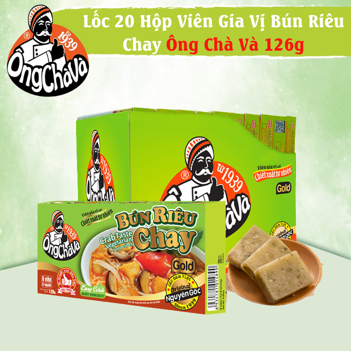 Lốc 20 Hộp Viên Gia Vị Bún Riêu Chay Gold Ông Chà Và 126g (Crab Taste ...