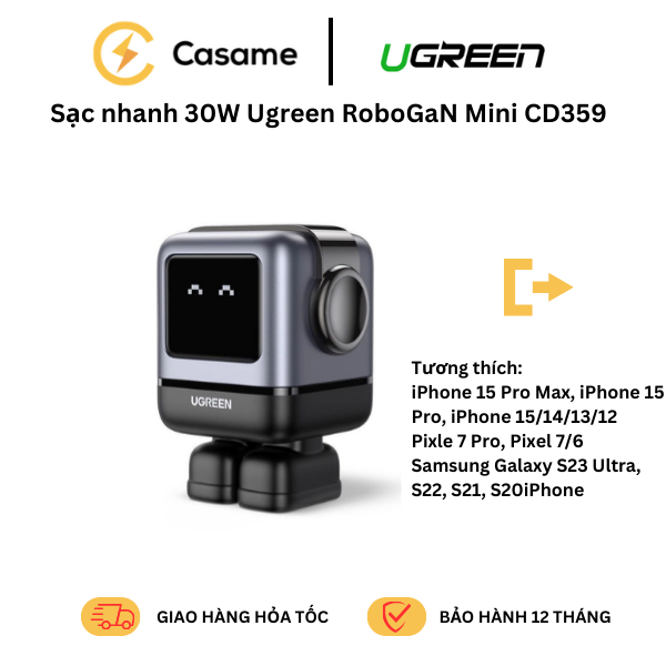 Sạc nhanh 30W Ugreen RoboGaN Mini CD359 | Shopee Việt Nam