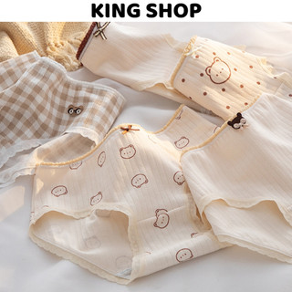 Quần lót nữ cotton cute gấu hoạt hình co dãn mềm mịn siêu xinh King Shop L-120