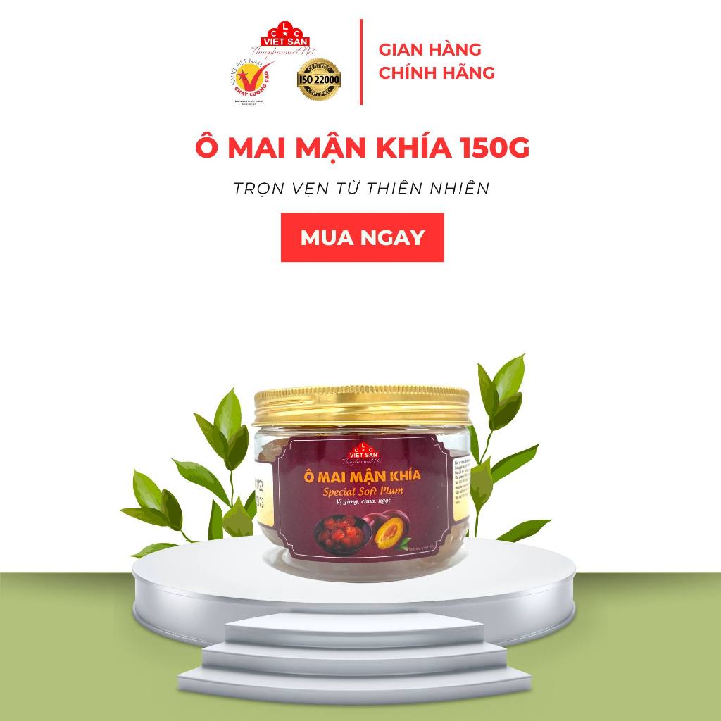 Ô Mai Mận Khía Việt San 150g/280g - Mận Khô Chua Ngọt Dẻo Thơm Ăn Vặt Ô Mai Hà Nội