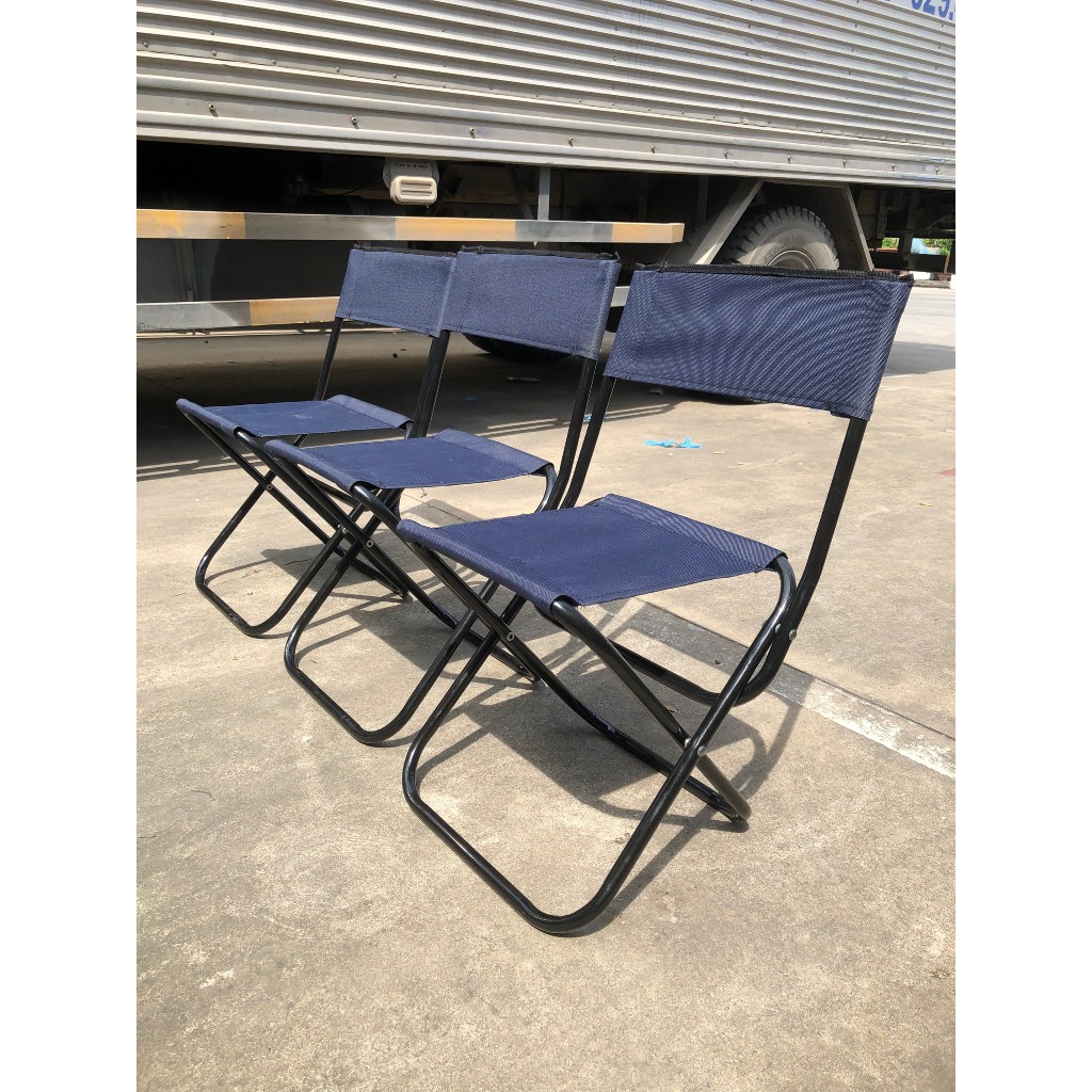 Ghế xếp sắt lưng thấp vải bố phù hợp cho quán cà phê, trà sữa, câu cá, ghế gấp gọn tiện lợi 3in1
