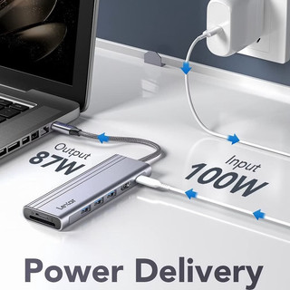 Bộ chia cổng USB 7 in 1 Lexar Hub H31, 3 cổng USB 3.2, 1 cổng HDMI 2.0, 1 cổng sạc nhanh 100W, khe thẻ nhớ Micro SD/ SD