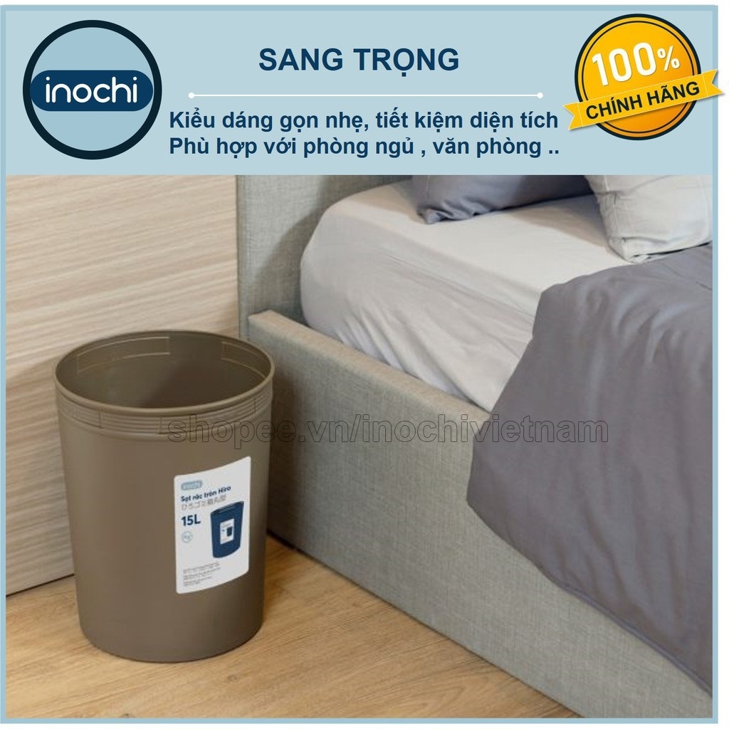 Sọt Rác Nhựa Tròn Hiro Inochi 5/10/15 Lít - kháng khuẩn, khử mùi, bền chắc, tiện lợi