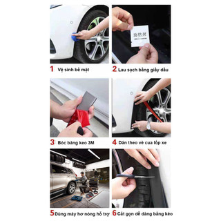 Vè Cua Lốp Ốp Bảo Vệ Trang Trí Hốc Lốp Hốc Bánh Xe Chống Va Chạm Chống Trầy Xước Ô Tô – Dài 1,5M