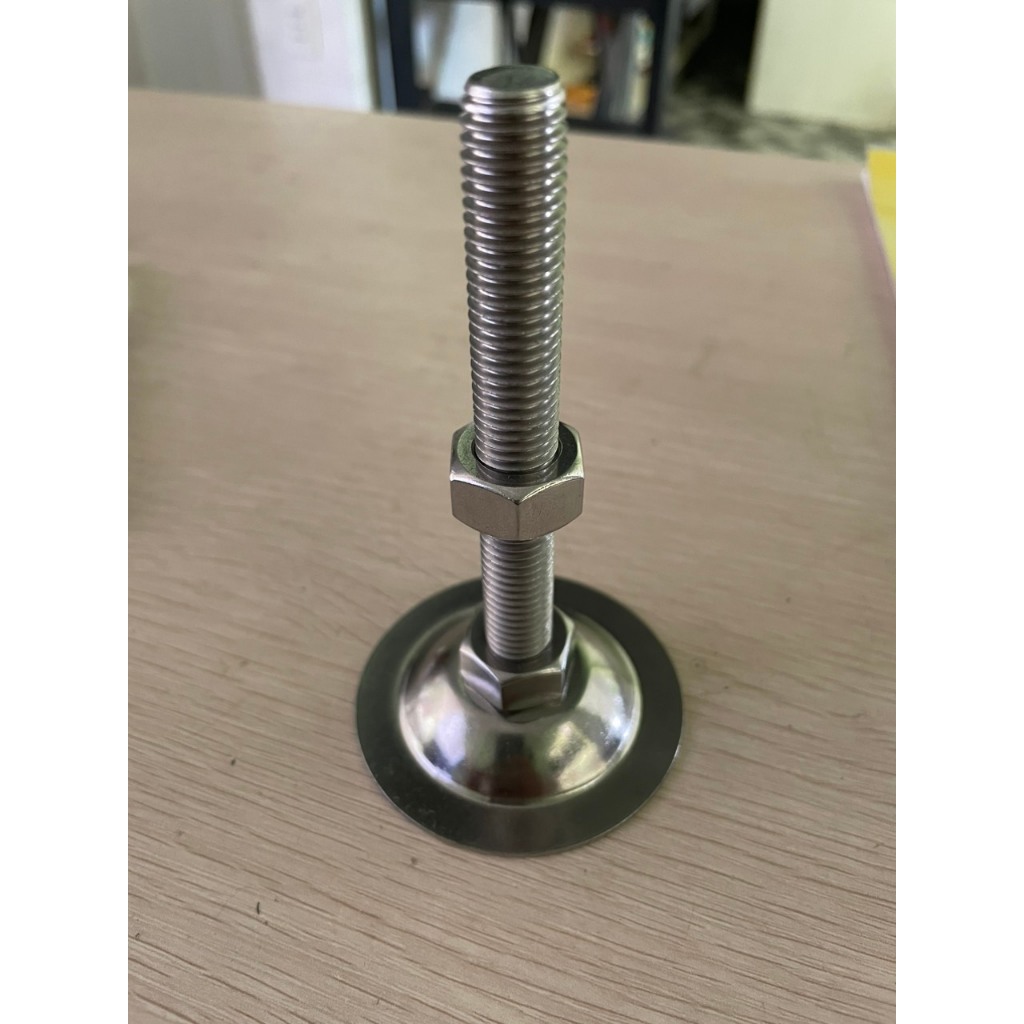 Chân tăng chỉnh inox 304, chân tăng đưa inox 304 ty M12 D60 dài 100mm ...