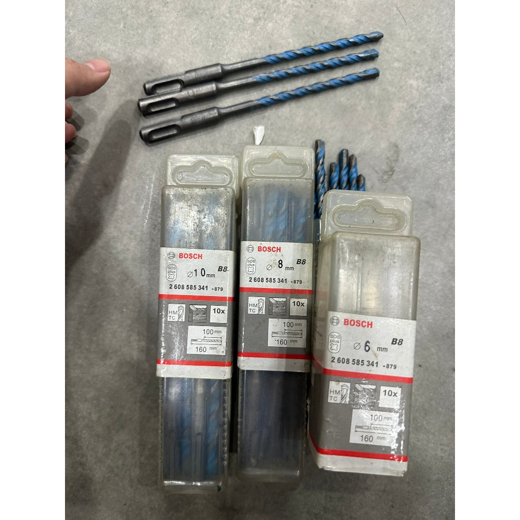 Mũi khoan bê tông đuôi gài hiệu Bosch (Đức) size 6mm, 8mm, 10mm dài 16cm (160mm)