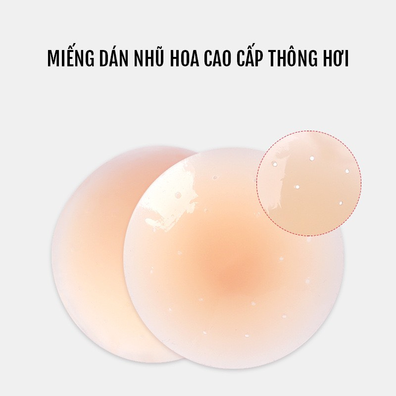 Hộp 6 miếng Dán Ngực lỗ thông hơi, Dán ti Silicon tái sử dụng HDN02 [95's House]