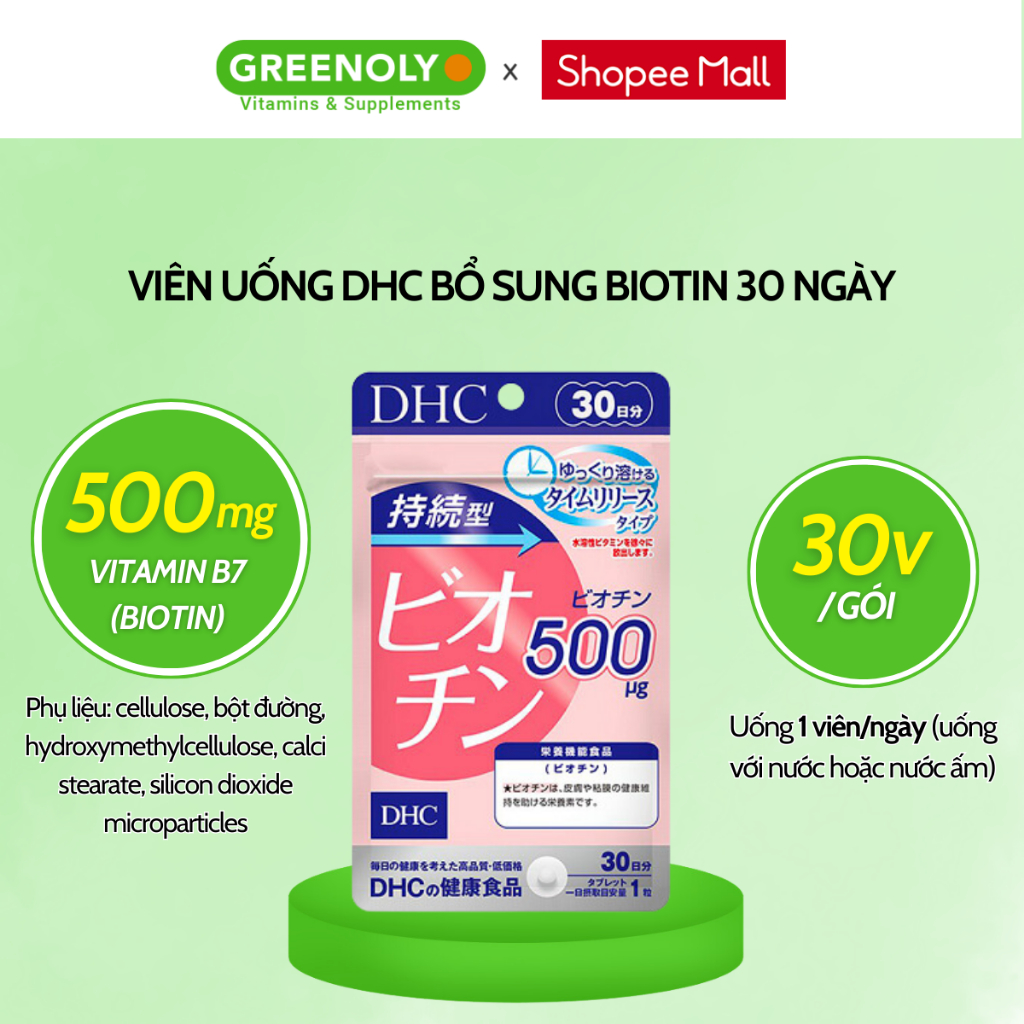 Ảnh Viên uống DHC Biotin ngăn rụng tóc, hỗ trợ mọc tóc Biotin gói 30 viên (30 Ngày) 4