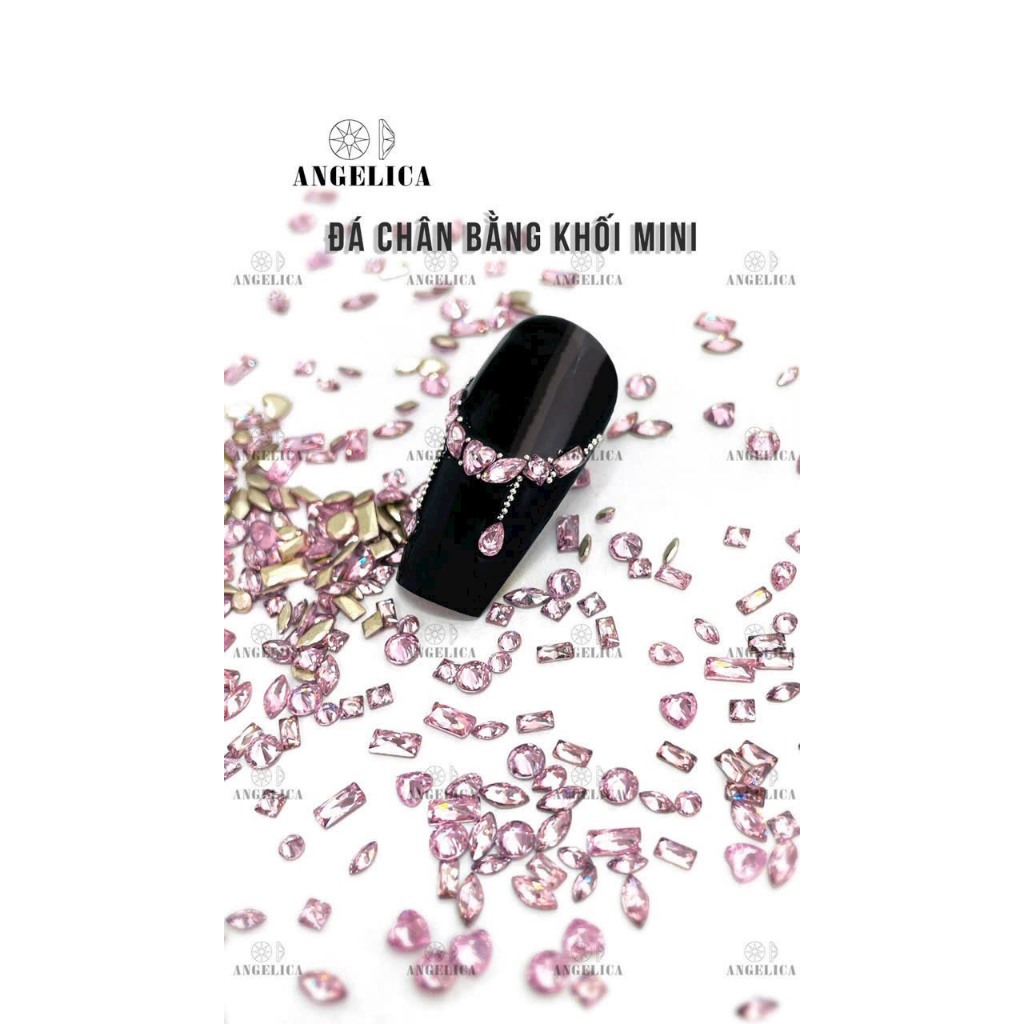Set đá Diamond Mini chân bạc 100v trang trí móng
