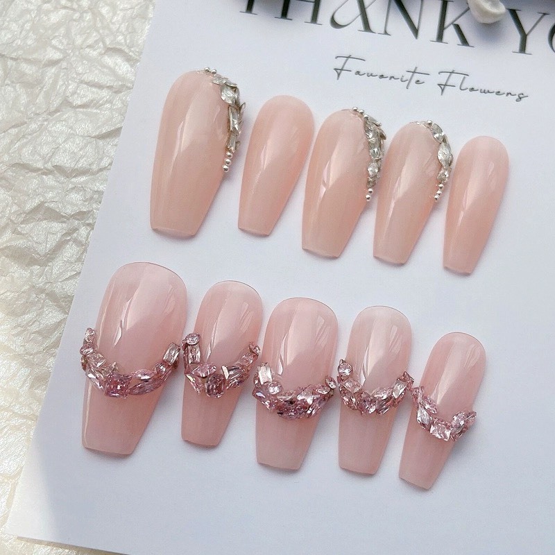Set đá Diamond Mini chân bạc 100v trang trí móng
