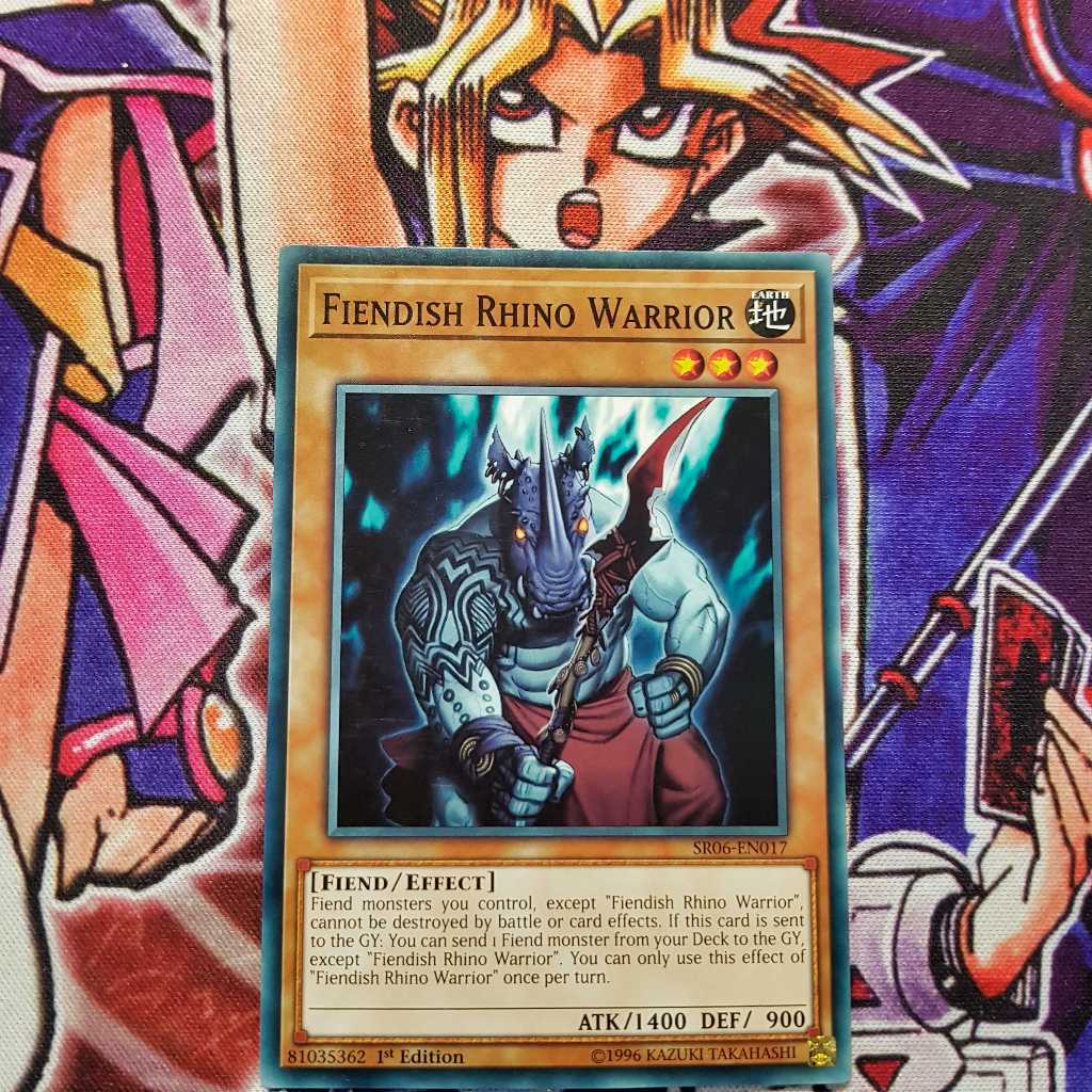 Thẻ bài Yugioh chính hãng | Fiendish Rhino Warrior | SR06 Common ...