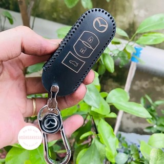 Bao Da Bọc Chìa Khoá MAZDA 2,3,6 Cx5, CX8...bằng da bò thật tặng kèm móc khóa logo Mazda cao cấp