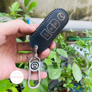 Bao Da Bọc Chìa Khoá MAZDA 2,3,6 Cx5, CX8...bằng da bò thật tặng kèm móc khóa logo Mazda cao cấp