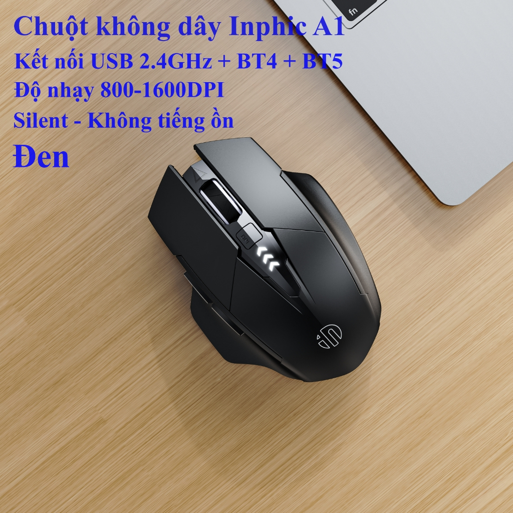 Chuột Không Dây Inphic A9 A1 F9 3 Mode Bt4 Bt5 2 4ghz Pin Sạc độ Nhạy