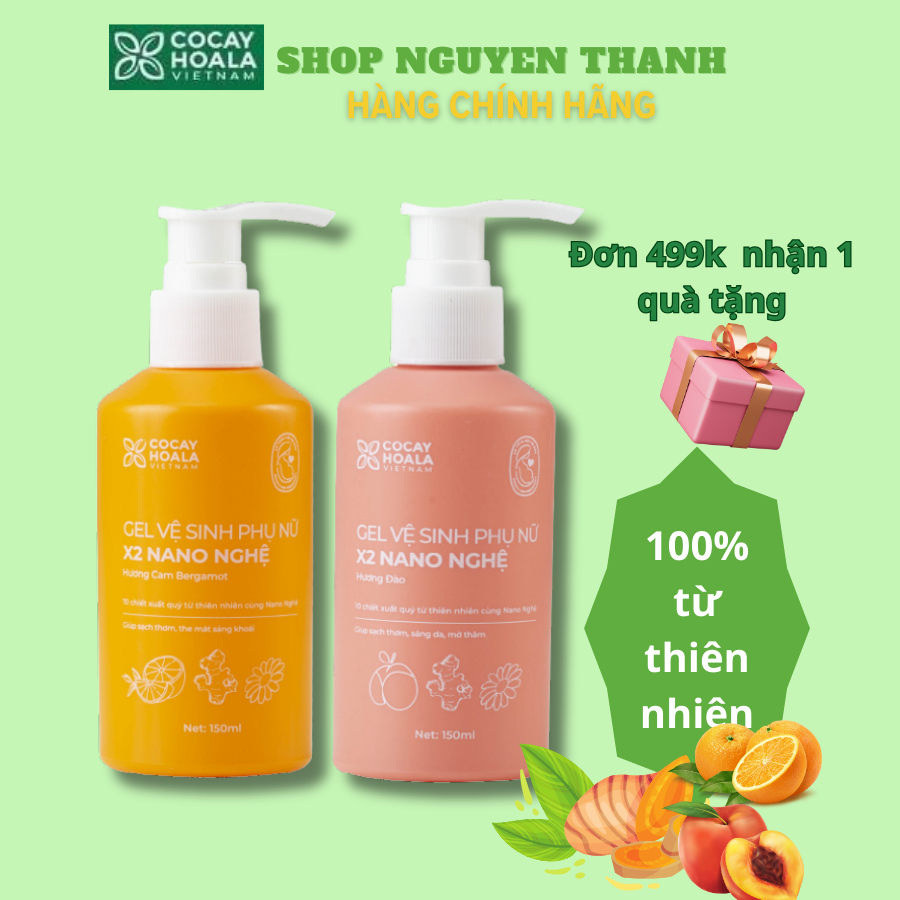 (Đã bán 260) Dung dịch vệ sinh phụ nữ gel X2 Nano nghệ Cỏ Cây Hoa Lá, giảm ngứa, làm sạch 150ml