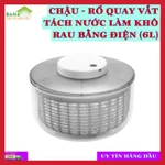 CHẬU - RỔ QUAY VẮT TÁCH NƯỚC LÀM KHÔ RAU BẰNG ĐIỆN (6L) "BAHAMAR"  chạy bằng điện và có thể sạc lại bằng USB, chỉ cần bậ — ảnh 1