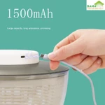 CHẬU - RỔ QUAY VẮT TÁCH NƯỚC LÀM KHÔ RAU BẰNG ĐIỆN (6L) "BAHAMAR"  chạy bằng điện và có thể sạc lại bằng USB, chỉ cần bậ — ảnh 6