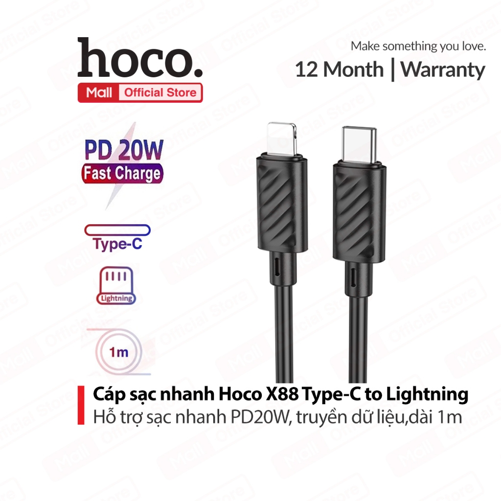 Cáp Sạc Nhanh Pd20w Hoco X88 Type C Dành Cho Ip1011121314promaxtruyền Dữ Liệu Dây Dẻo 1499