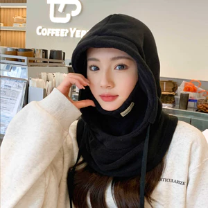 Mũ Trùm Đầu Mùa Đông TORO Chất Liệu Nỉ Lông Cừu Chống Gió Giữ Ấm Kiểu Dây Rút, Mũ Lông Cừu Dày Mịn Ấm Áp