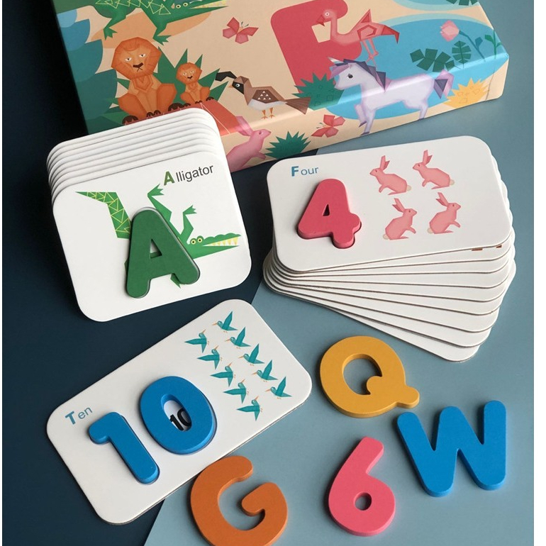 Bộ Thẻ Chữ Cái Alphabet Và Số Đếm 3D Cho Bé Memocshop Tập Ghép Từ Vựng ...