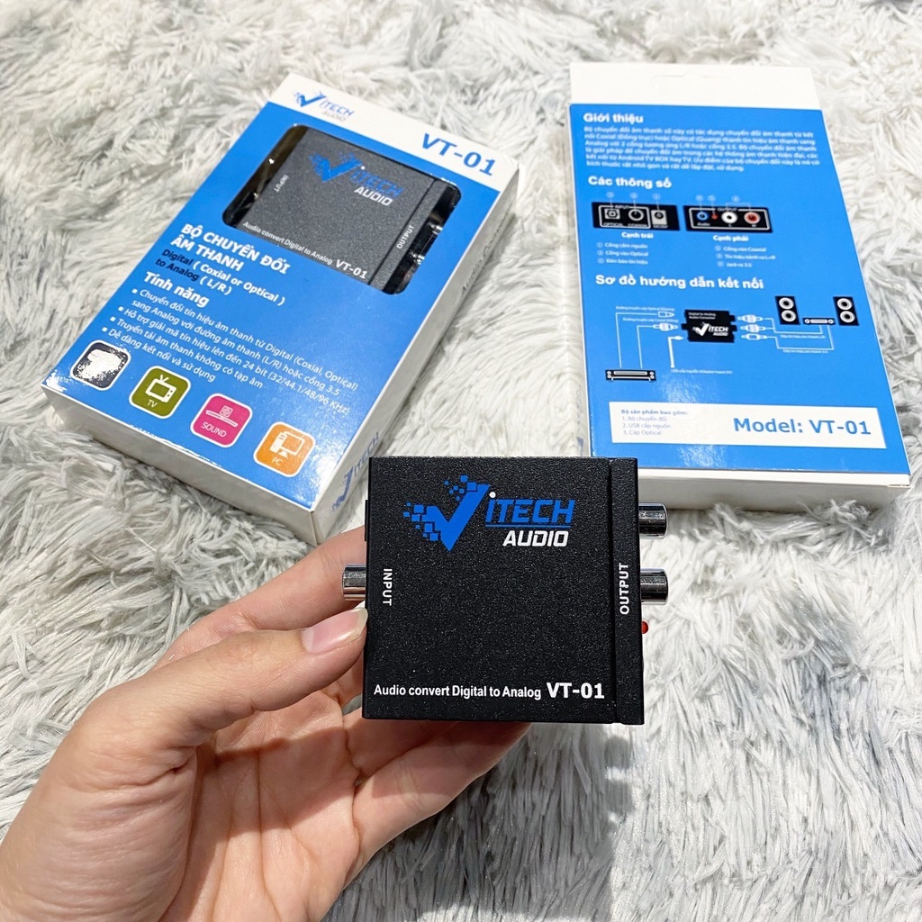 Bộ chuyển đổi âm thanh quang opticcsl to AV Vitech VT01 - Tặng dây ...