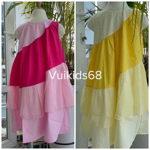 Váy babydoll cho bé gái. Váy BBD tơ lụa siêu mềm min mát bé gái Melisa size đại 10-40kg