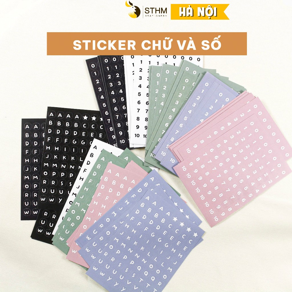 [STHM Hà Nội] - Sticker chữ và số - Trang trí sổ tay - DIY thiệp ...