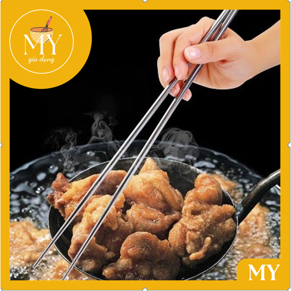 Đũa chiên -  Xào Inox 304 Cao Cấp - Đũa dài chiên thức ăn chống văng Cao Cấp