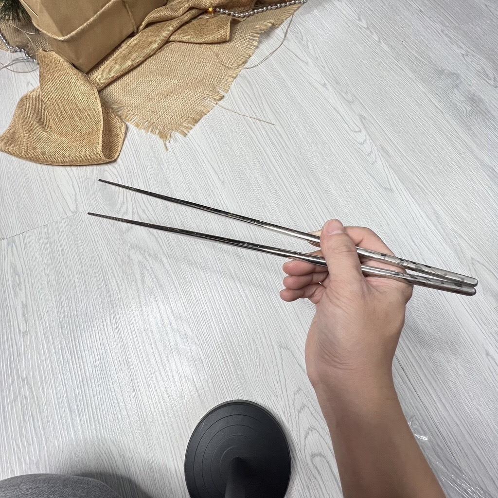 Đũa chiên -  Xào Inox 304 Cao Cấp - Đũa dài chiên thức ăn chống văng Cao Cấp