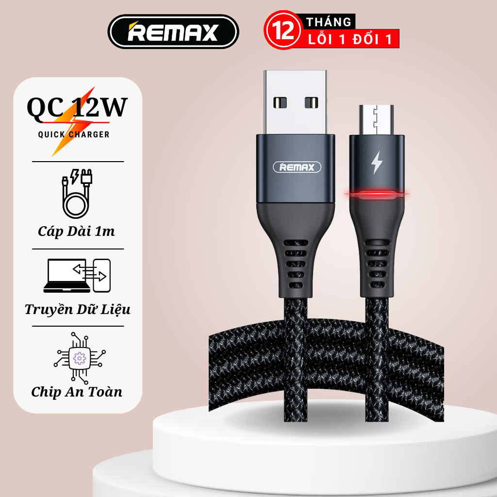 Cáp sạc nhanh Micro USB 2.4A Remax RC-152m Chính hãng Remax - Bảo hành 12  tháng lỗi 1 đổi 1 | Shopee Việt Nam