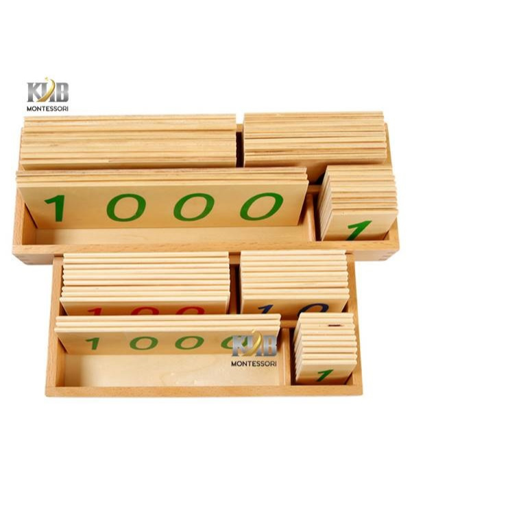 Bộ thẻ 1 - 3000 cỡ nhỏ Small Wooden Number Cards With Box (1-3000 ...