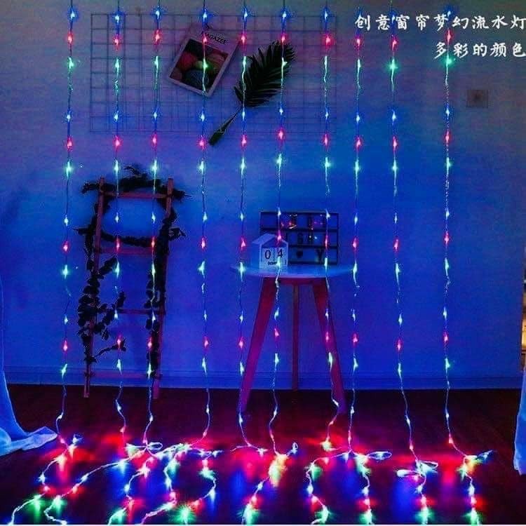 Đèn Led Trang Trí Thả Mành Kiểu Mưa Rơi Thác Nước 10 Sợi Dài 2.2m Ngang ...