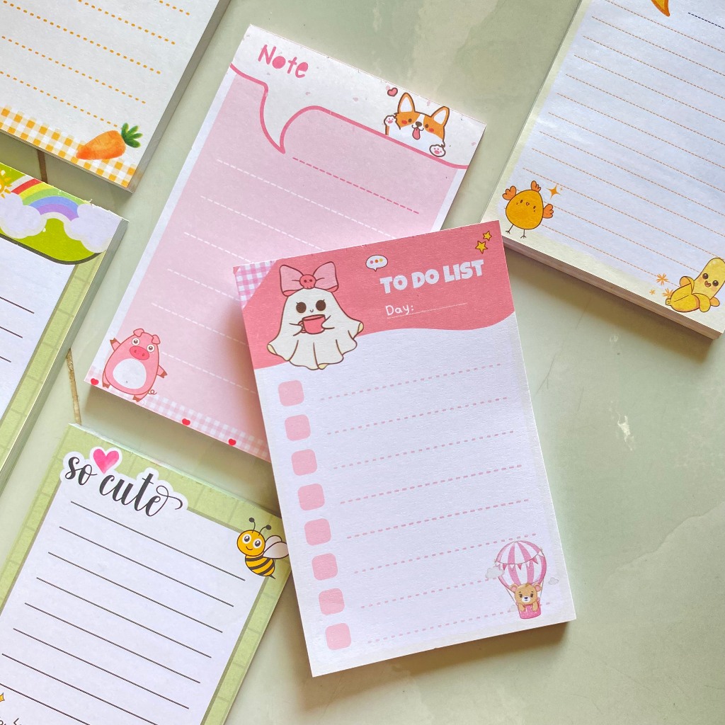 Giấy note ghi chú, lập check list kế hoạch, dễ thương KHÔNG KEO mặt sau ...