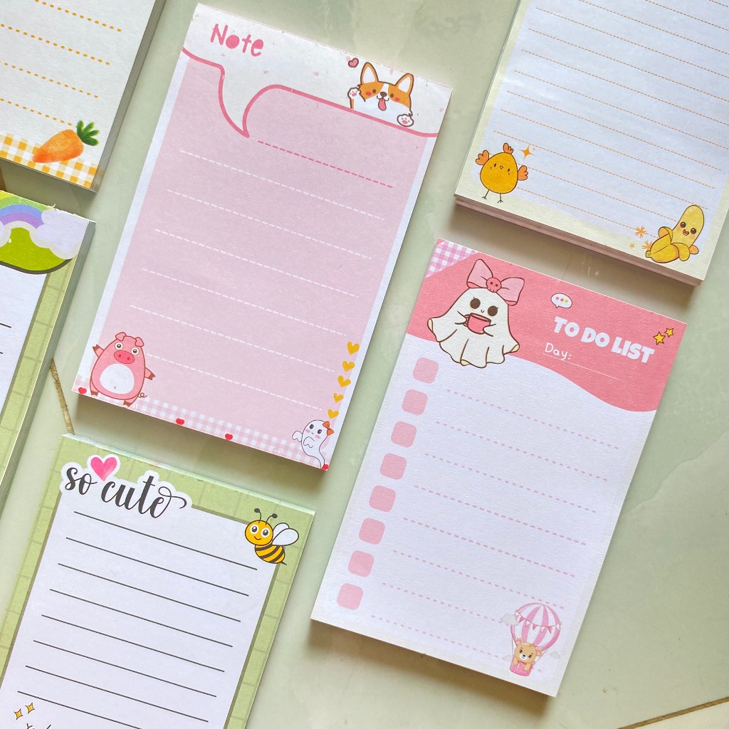 100 trang note ghi chú, lập check list kế hoạch, dễ thương KHÔNG KEO mặt sau màu hồng