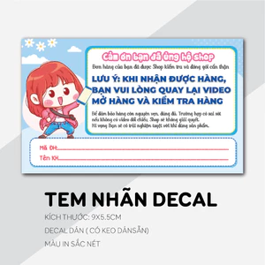 100 Tem dán quay clip trước khi mở hàng - Kích thước 9x5 - Có keo mặt sau