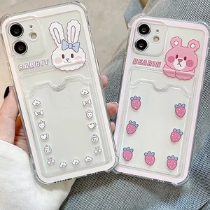Ốp lưng iphone Thỏ Ốp điện thoại IP trong túi đựng thẻ ảnh iphone 7/7plus/8/8plus/x/11/12/13/14/15max/promax ct1003