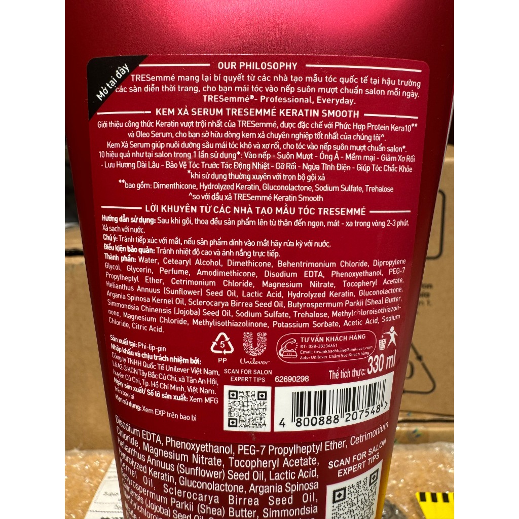 Dầu gội/Dầu xả TRESemmé Color Vibrancy Aminobond+ 220ml