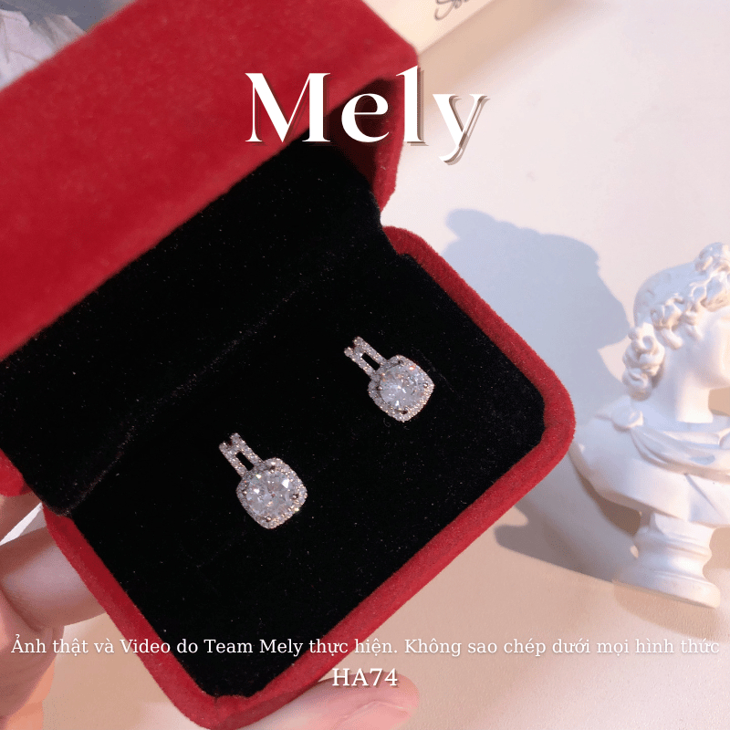 Bông tai nữ đính đá cao cấp phong cách hiện đại sang trọng đi tiệc Mely 731