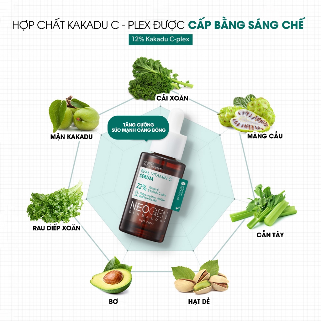 Ảnh Serum Dưỡng Trắng Mờ Thâm 460x Vitamin C Sinh Học Kakadu 22% Neogen Dermalogy 32g 4