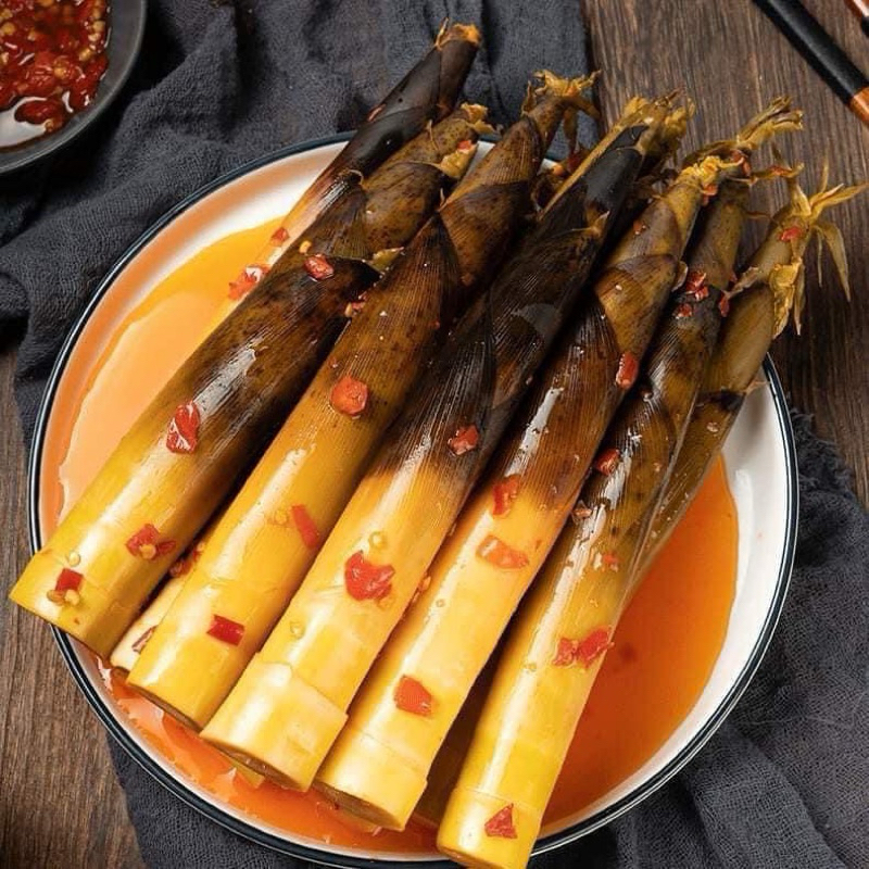 Măng Trúc cay Tứ Xuyên ngâm ớt xanh gói 400g - 200g- 110gam